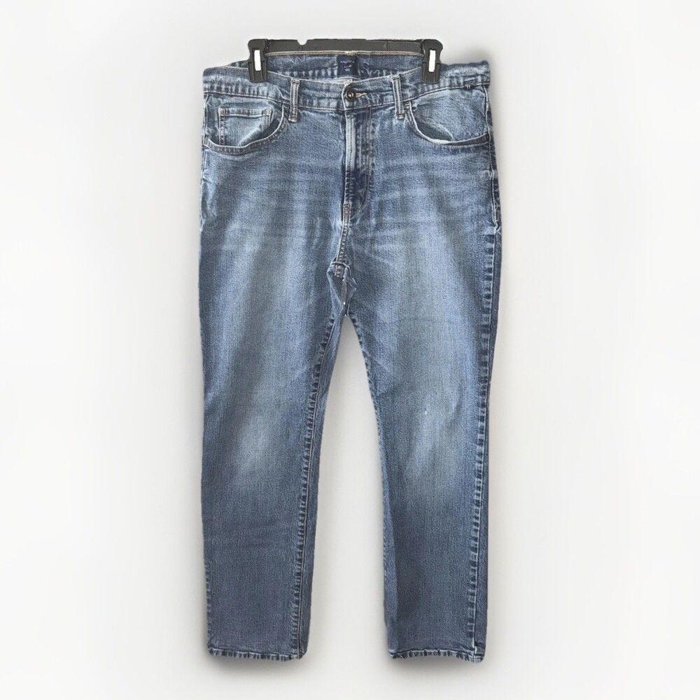 Nautica Men's Blue Denim Jeans Straight Leg Stretch Pants Size 34x32 Fits 34x31